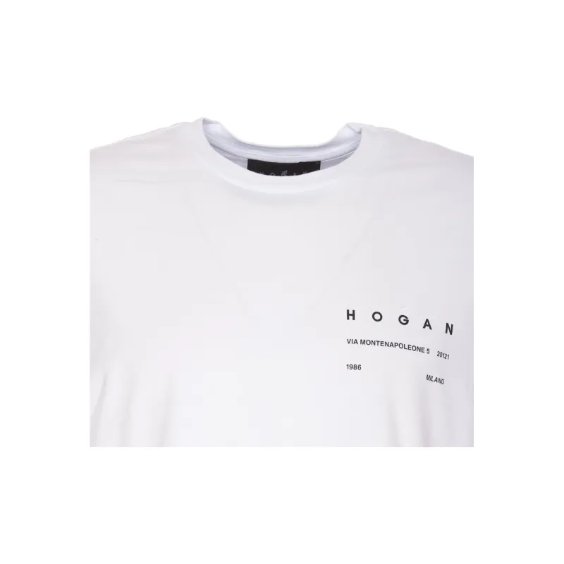 HOGAN Logo Printed Crewneck T Shirt-8