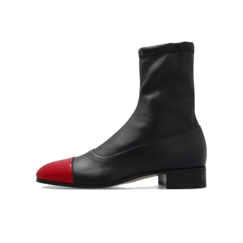 GUCCI Fashion Ankle Boots Men's Black Red