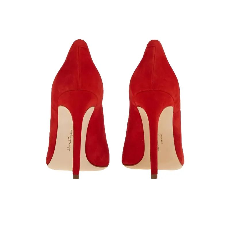 FERRAGAMO Pointed 110mm Suede Pumps-3