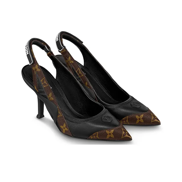 LOUIS VUITTON Archlight Slim Heel High Heels Women's Brown Black-3