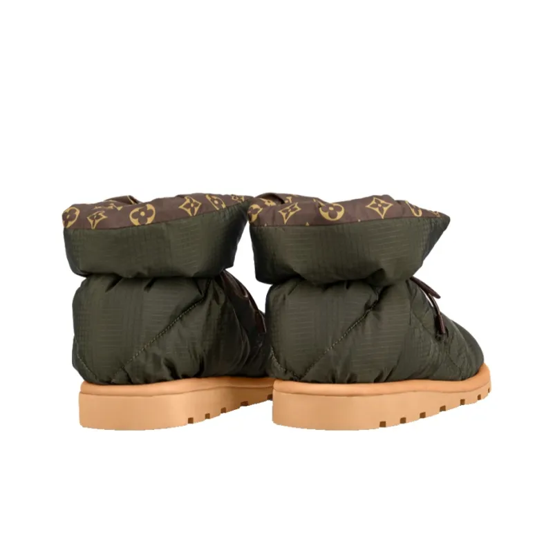 LOUIS VUITTON Pillow Comfort Ankle Boots 'Olive Green With Brown' Women's-4