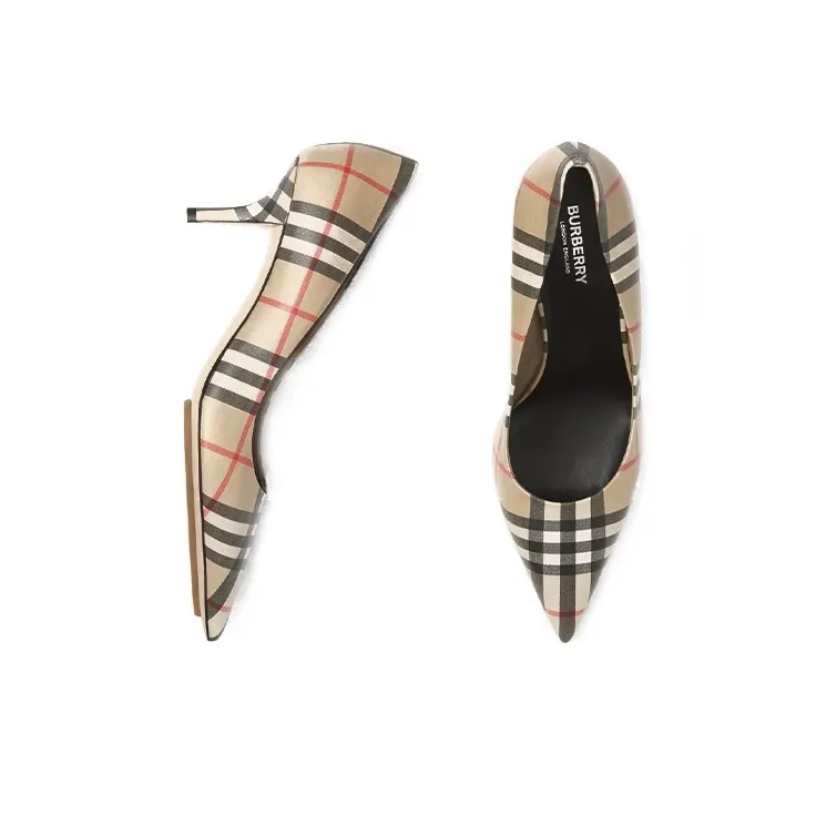 Burberry V In Archive High Heels Women's Beige-1