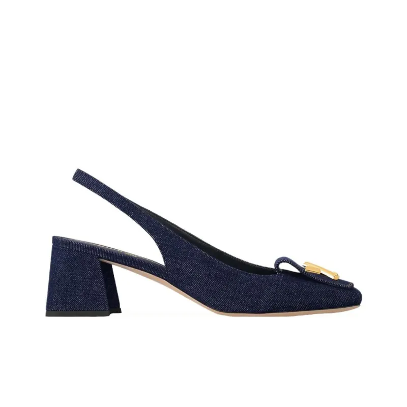 LOUIS VUITTON Shake Chunky Heel High Heels 5.5cm Women's Dark Blue-1