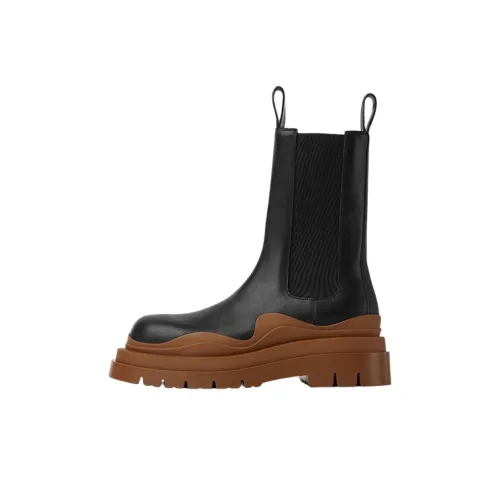 Bottega Veneta Tire Short Chelsea Boots Men's Black