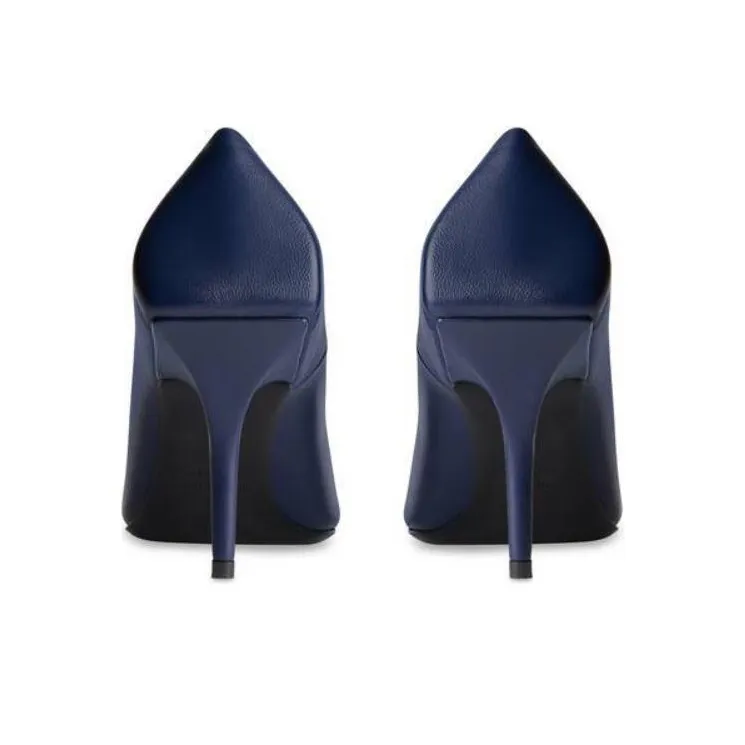 Balenciaga Knife Slim Heel High Heels 8cm Women's Blue-3