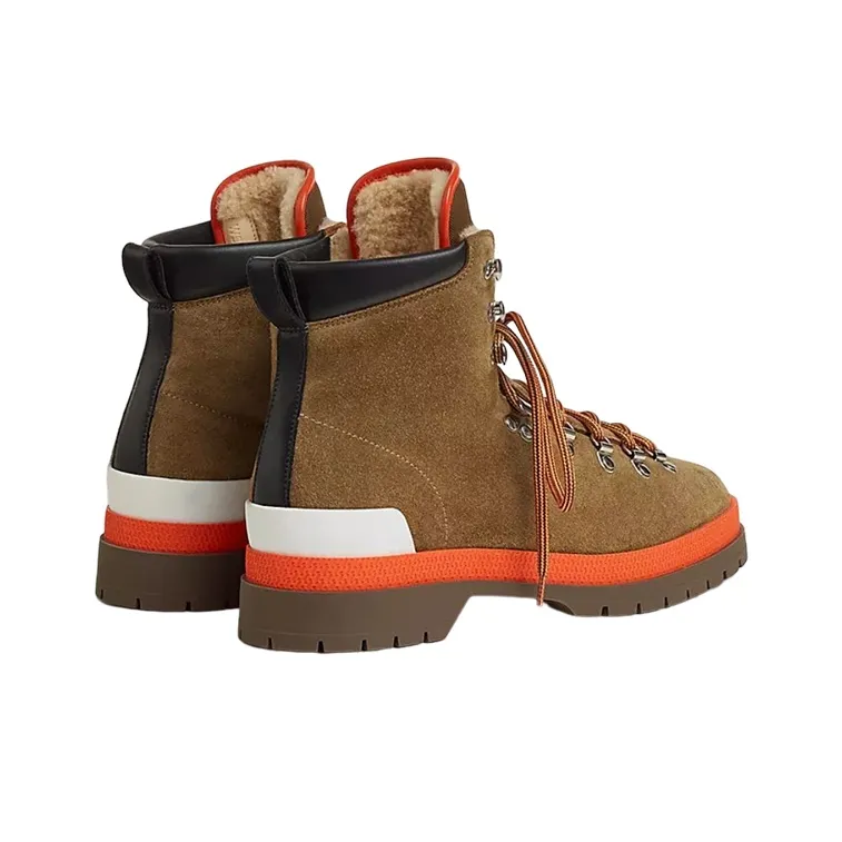 HERMES Ankle Boots Men Brown-4