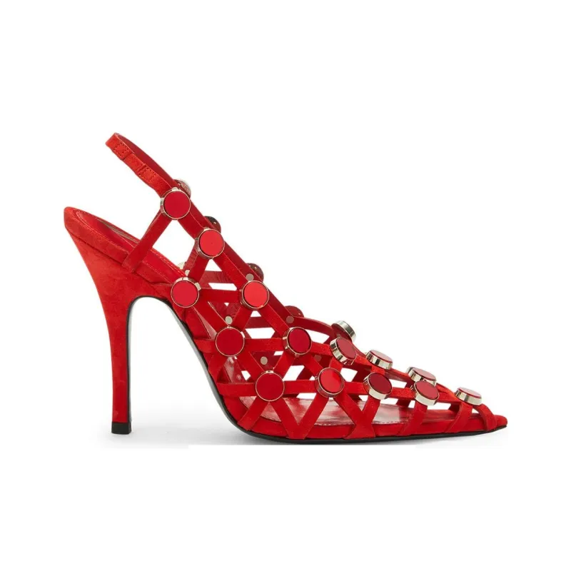 The Attico Grid Pointed Toe Pumps-1