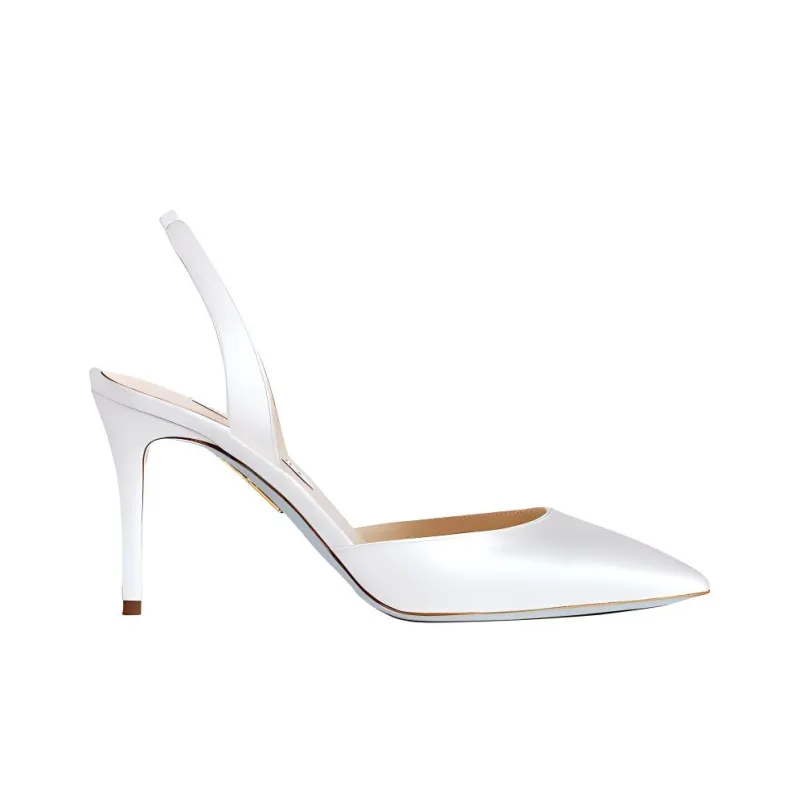 AQUAZZURA So Nude Slim Heel High Heels 8.5cm Women's White-1