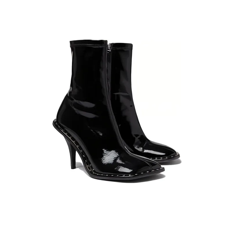 Stella McCartney Ryder Lacquered Ankle Boots-2