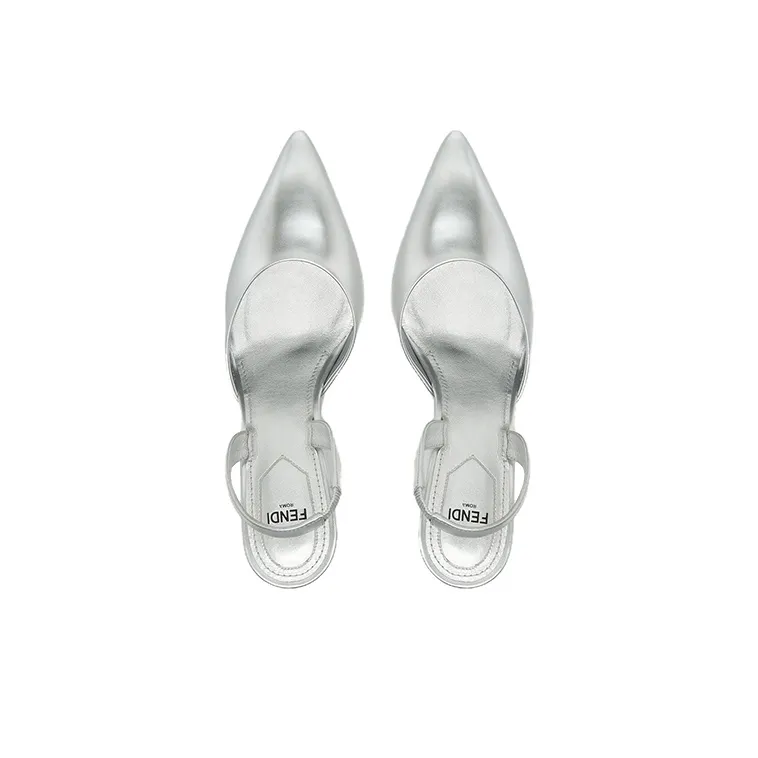 FENDI First High Heels Women's Silver-3