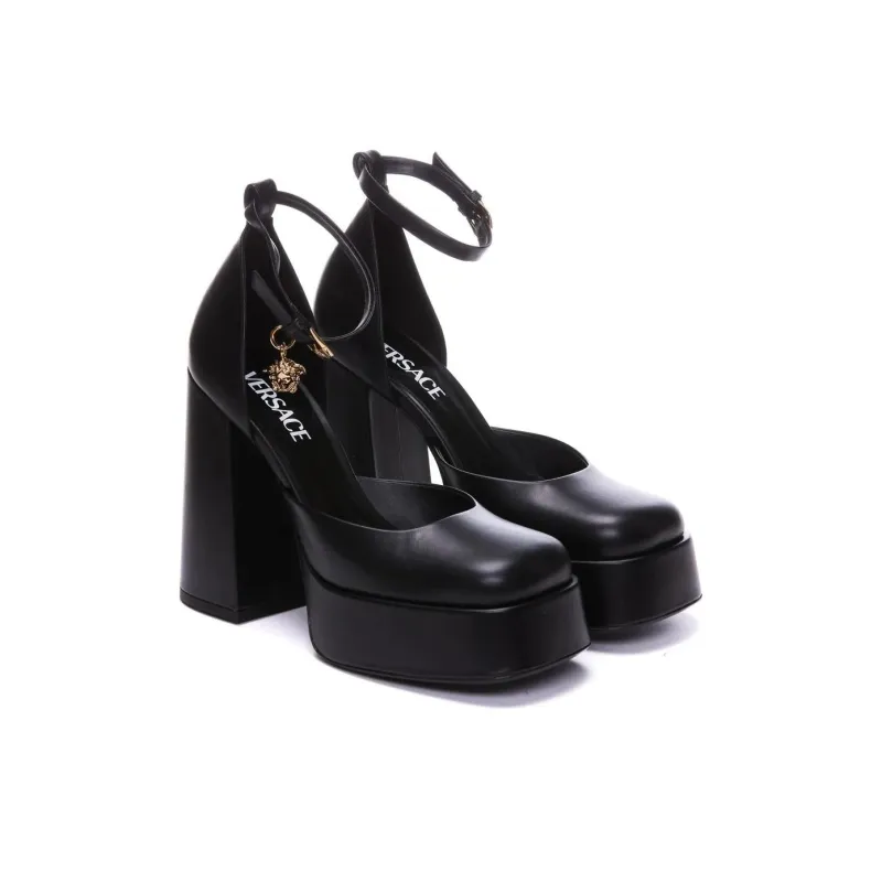 VERSACE Medusa Aevitas 125mm Leather Pumps-3