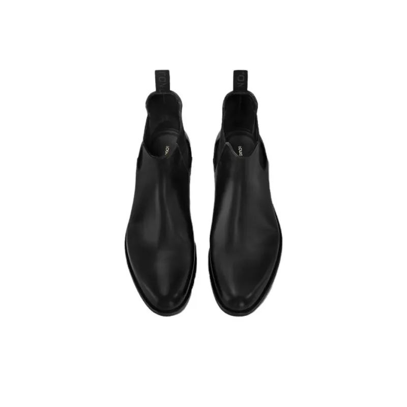 LOUIS VUITTON Fle Short Chelsea Boots Men's Black-3