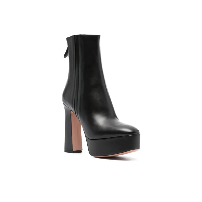 AQUAZZURA 130mm Platform Leather Boots-2