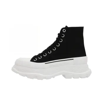 Alexander McQueen Tread Slick Lace Up Boot 'Black White' Women's