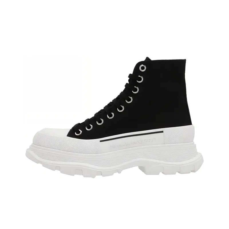 Alexander McQueen Tread Slick Lace Up Boot 'Black White' Women's-0