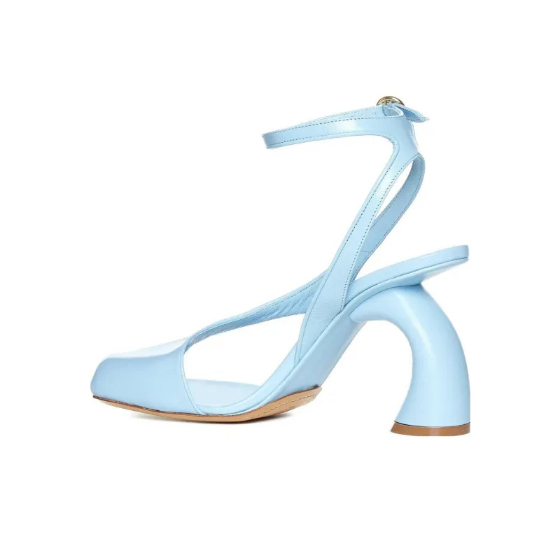 DRIES VAN NOTEN Chunky Heel Strap Sandals Women's Blue-3
