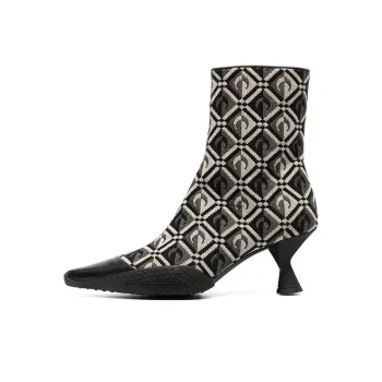 Marine Serre Pointed Toe Monogram Boots Women's