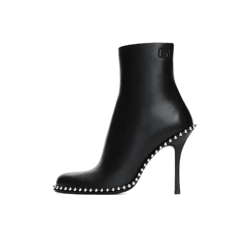 alexander wang 110mm Stud-embellished Leather Ankle Boots-0