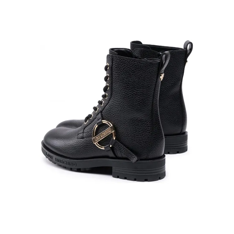 Love MOSCHINO Logo-plaque Lace-up Boots-3