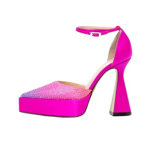 MACH & MACH Chunky Heel High Heels 12cm Women's Fuchsia