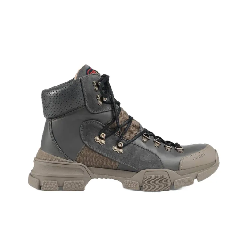 GUCCI Flashtrek Ankle-Length Outdoor Boots Men's Brown Blue-1