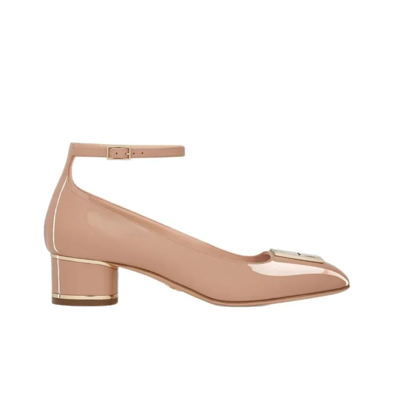 DIOR Miss Dior Chunky Heel High Heels 4cm Women's Nude-1