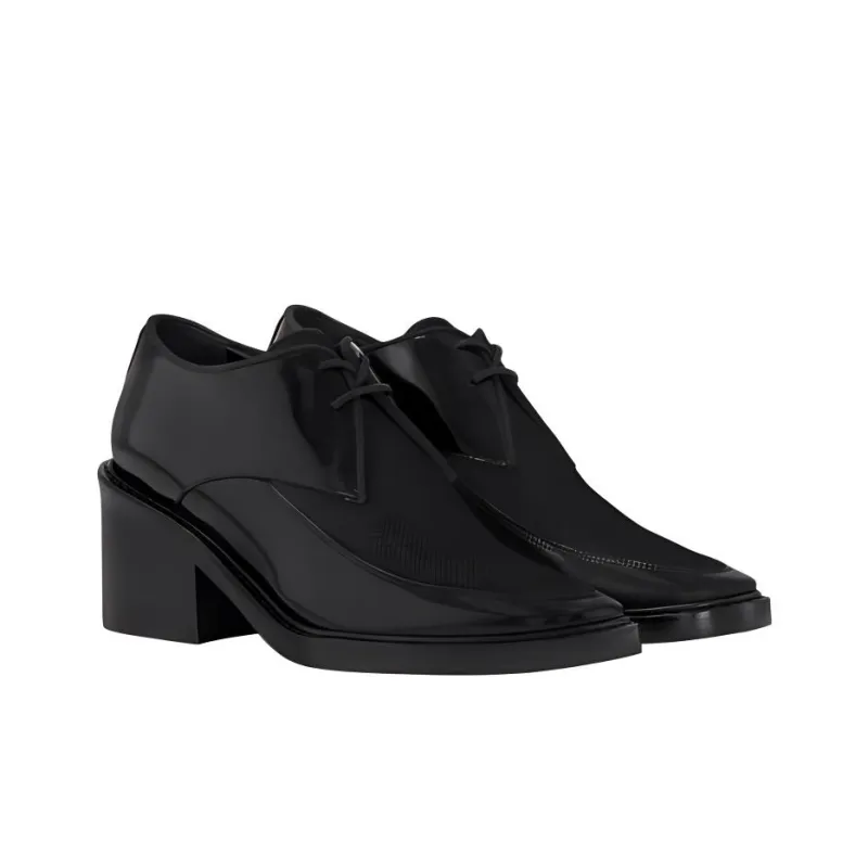 LOUIS VUITTON Chunky Heel High Heels 6cm Women's Black-2