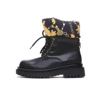 VERSACE JEANS Couture Logo print Round toe Boots