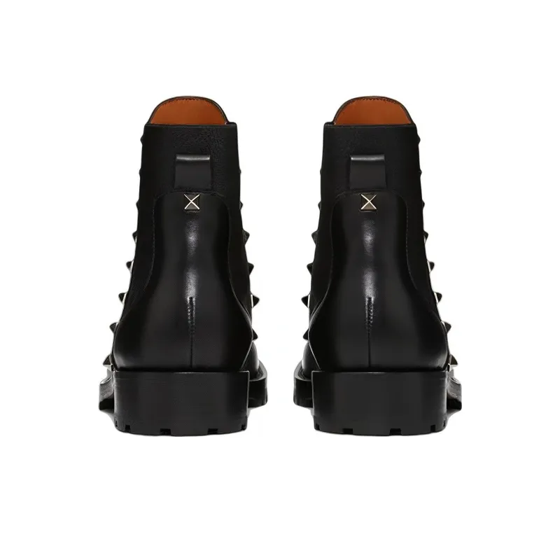 Valentino Rockstud Ankle Boots Black Women's-4