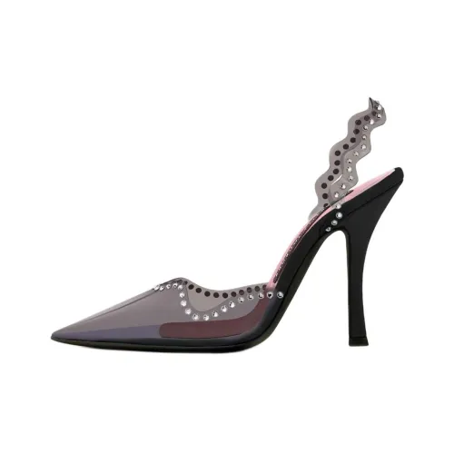 Les Petits Joueurs Jerry Wave Slim Heel High Heels 11cm Women's Black