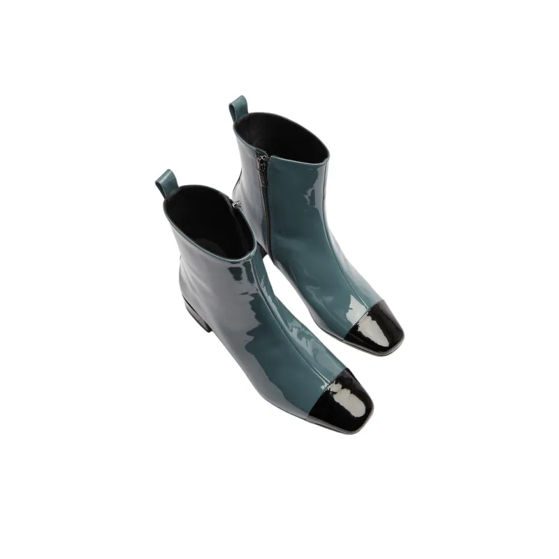 Carel Ankle Boots 4cm Women's Blue Gray Black-2