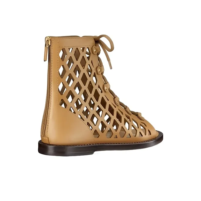 DIOR D Trap Ankle Boots Women's Brown-3