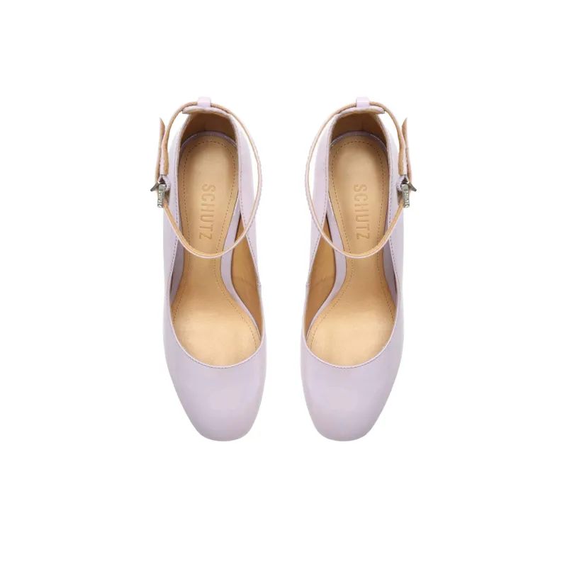 Schutz Renee Chunky Heel High Heels 14.2cm Women's Light Purple-4