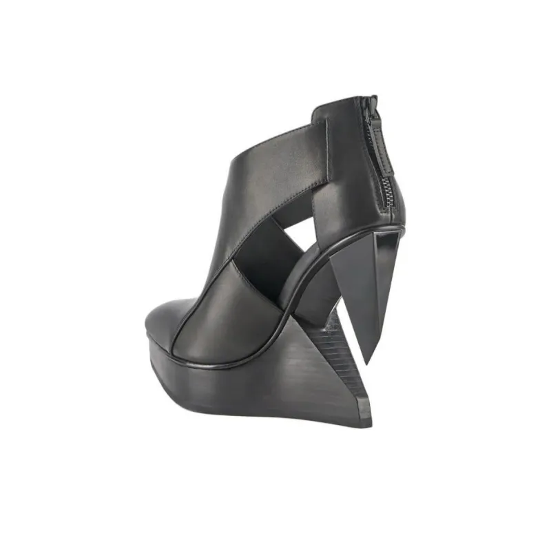 UNITED NUDE Edge Irregular Heel High Heels 12.5cm Women's Black-3