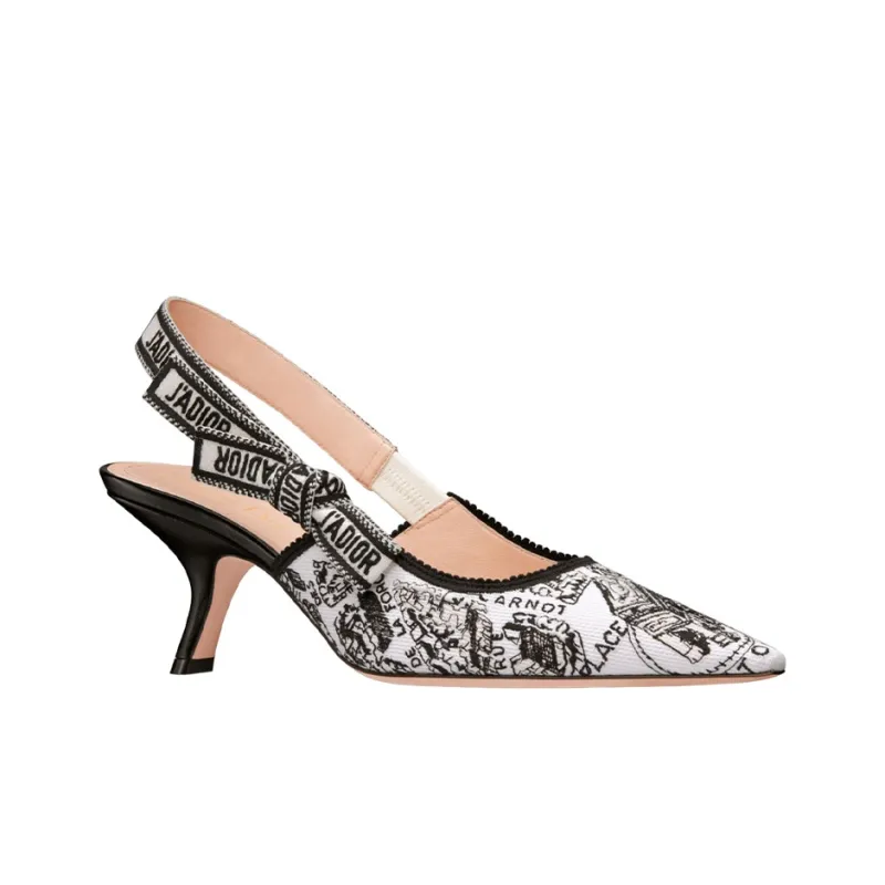 DIOR J'Adior Slim Heel High Heels 6.5cm Women's Black White-2