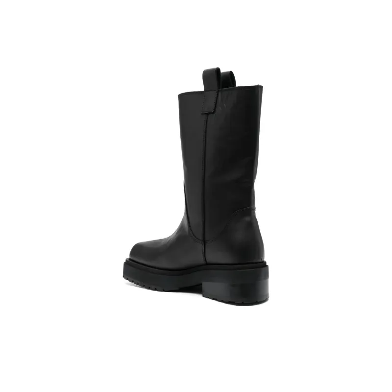 ECKHAUS LATTA Leather Stacked Boots Women's-3
