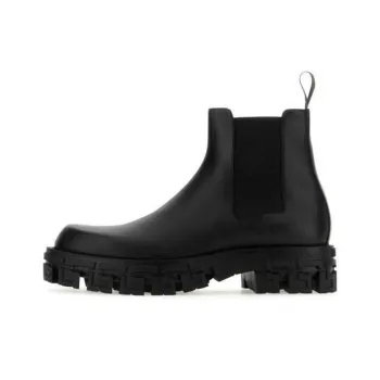 VERSACE Greca Portico Leather Chelsea Boots