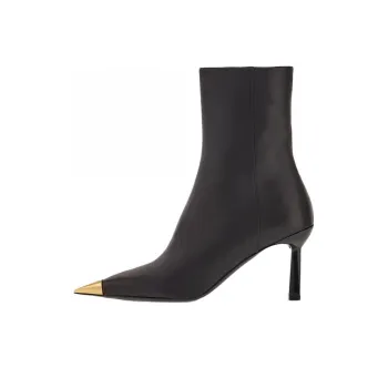 FERRAGAMO 70mm Metal-toe Leather Boots