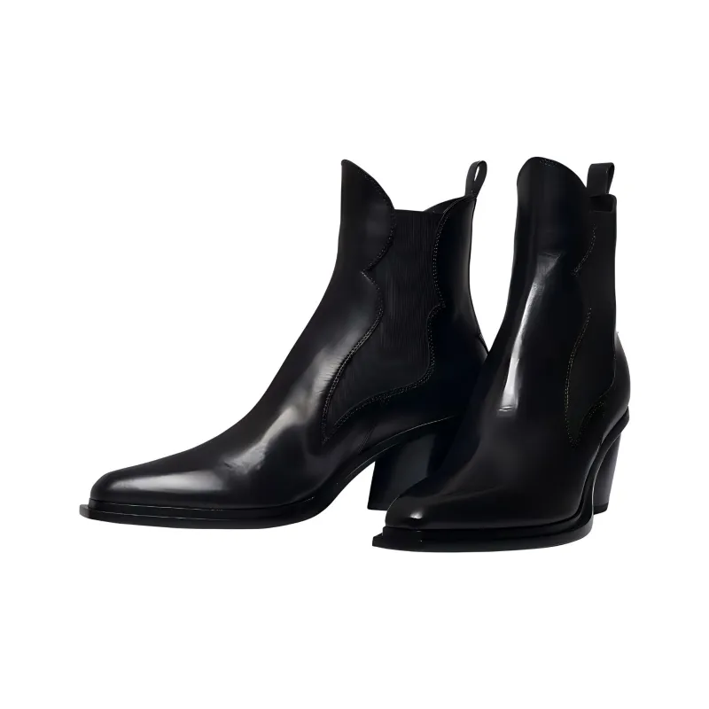 SARTORE Short Chelsea Boots 7cm Women's Black-2