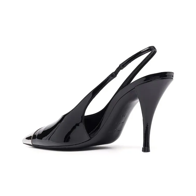 SAINT LAURENT Vesper Slim Heel High Heels Women's Black-3
