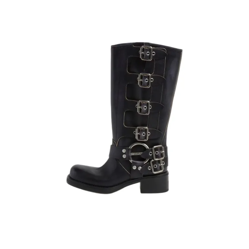 MIU MIU Buckle-detail Leather Boots-0