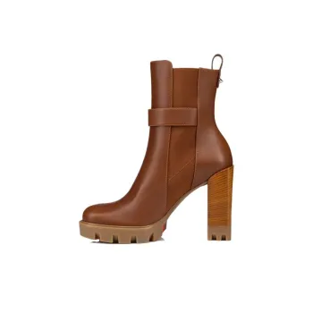 CL LUBOTING CL Chelsea Lug Short Chelsea Boots 10cm Women's Brown
