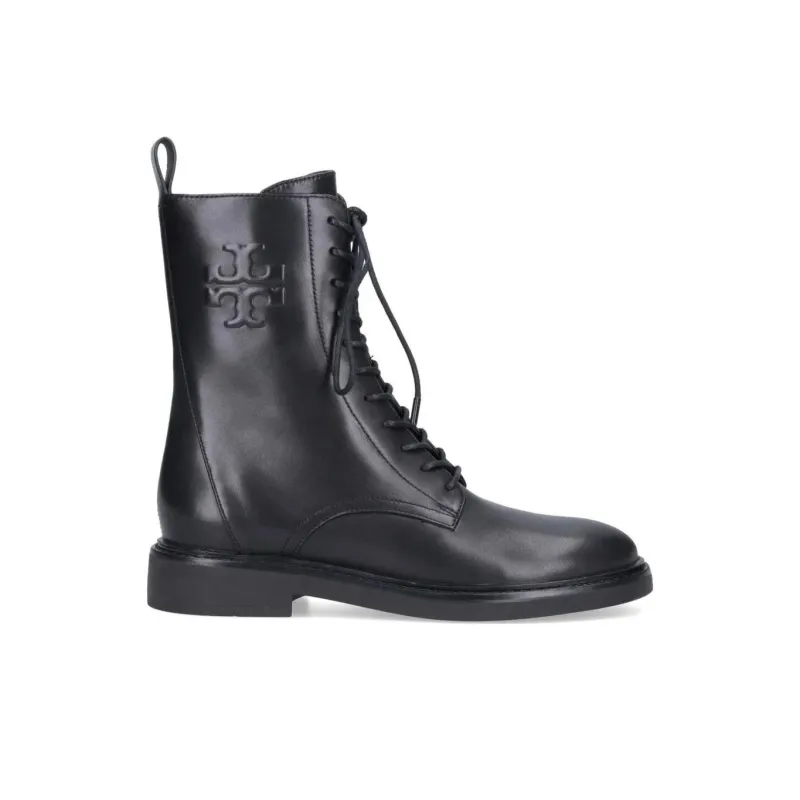 TORY BURCH Double T Leather Combat Boots-1