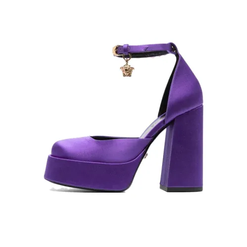 FANSIZHE Chunky Heel High Heels 12.5cm Women's Purple