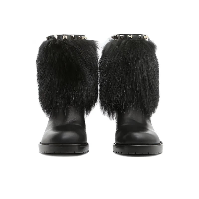 Valentino Rockstud Ankle Boots Women's Black-2