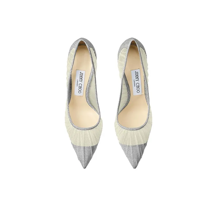 Jimmy Choo LOVE High Heels 10cm Women's Silver-3