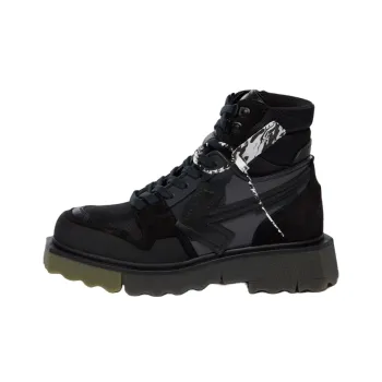 OFF WHITE Sponge Sole Hiking Boot Black Black