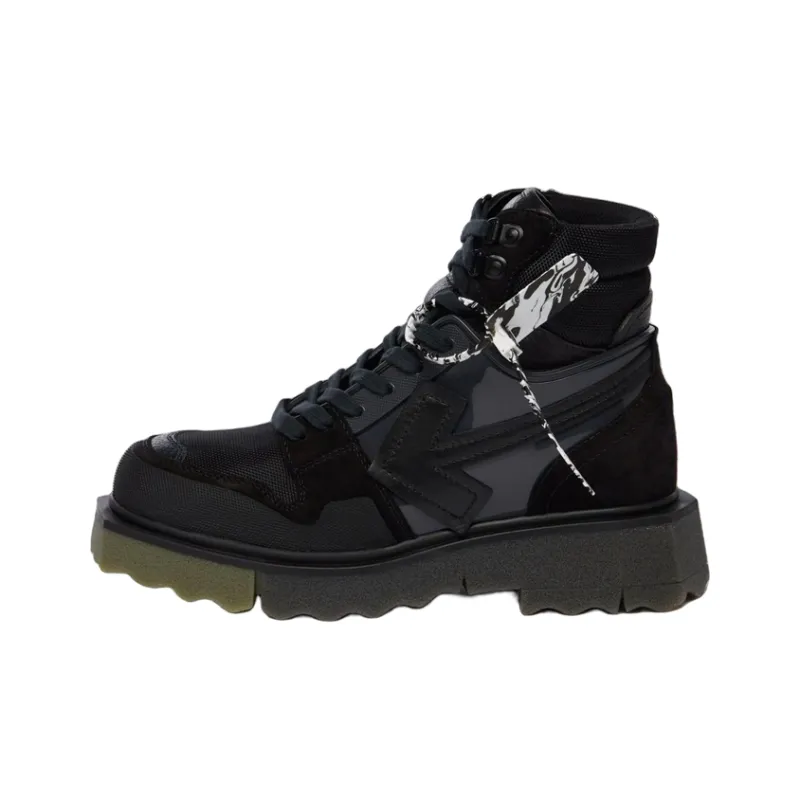 OFF WHITE Sponge Sole Hiking Boot Black Black-0