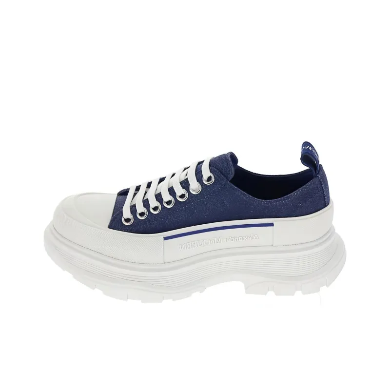 Alexander McQueen Tread Slick Lace Up Sneakers 'Blue Denim' Women's-0