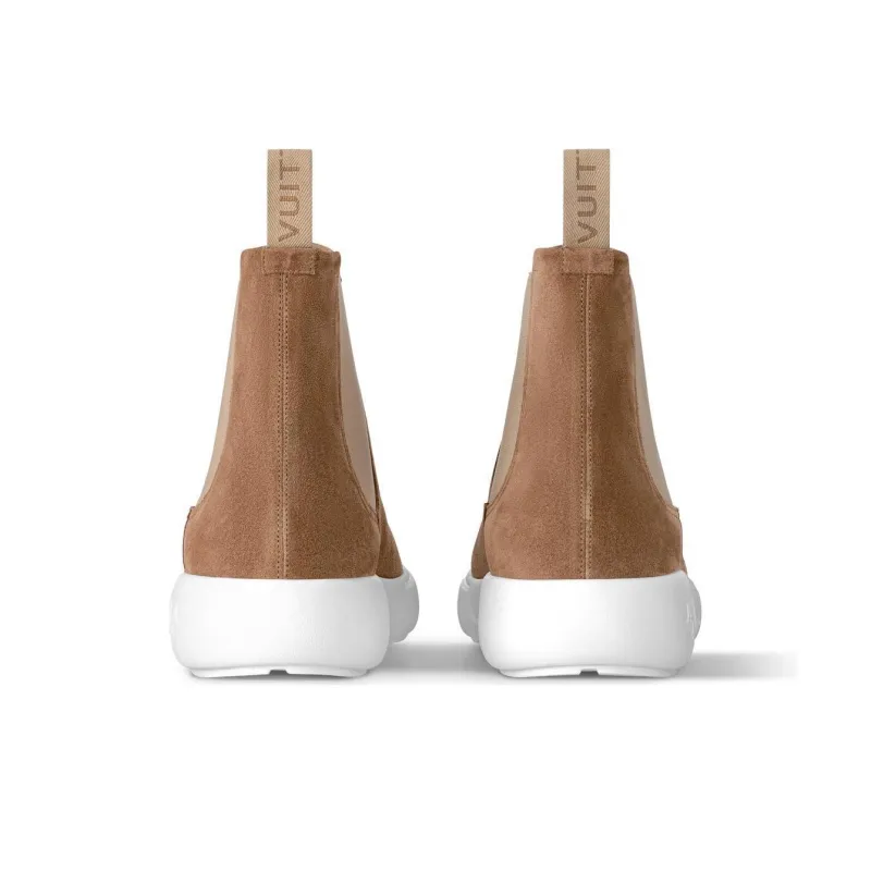 LOUIS VUITTON Pacific Short Chelsea Boots Men's Light Brown-4